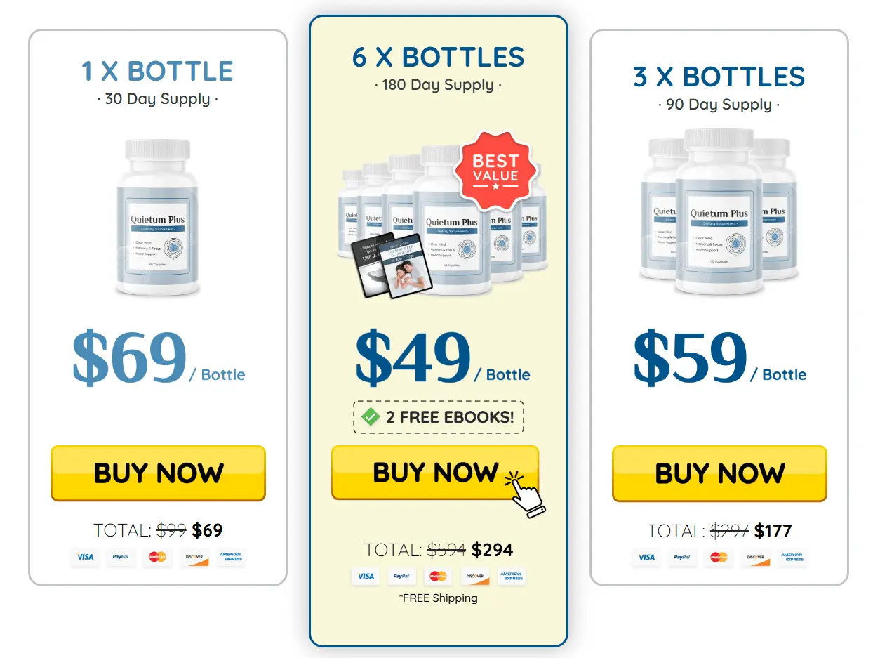 Quietum Plus promotional package pricing image